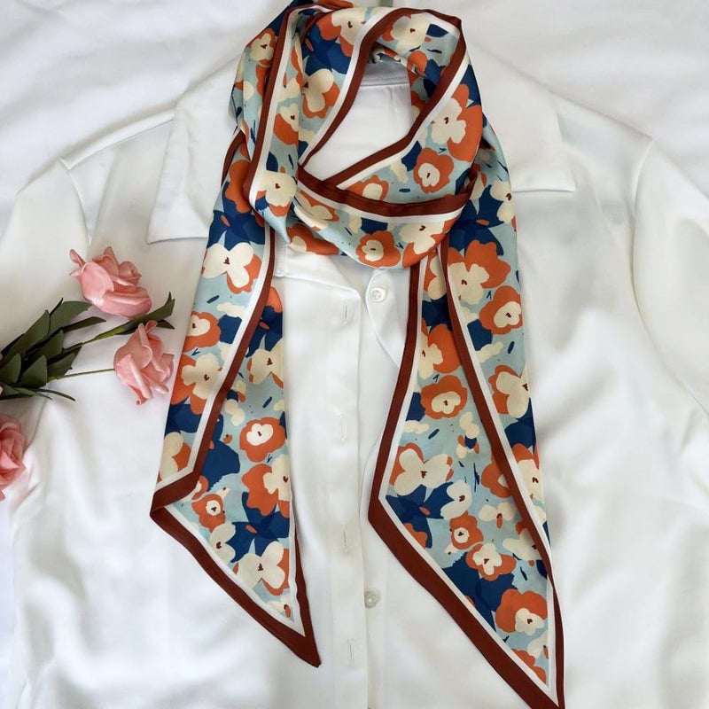 FONYVE Silk Head Scarf for Hair Fashion Headwrap for Women Lightweight Neck Tie - Image 3